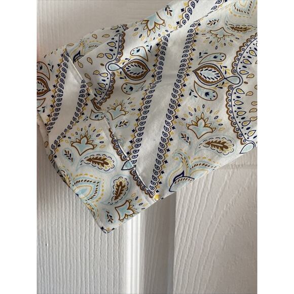 Lands End Women's 18W No Iron Supima Long Sleeve Button Down Paisley Career Top - Picture 2 of 6